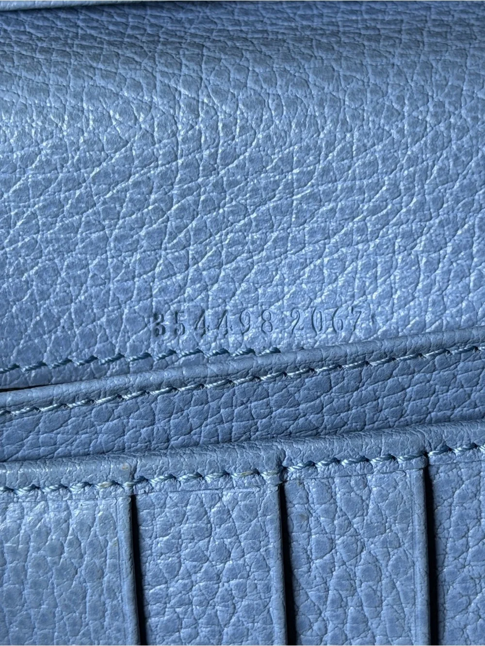 Gucci continental blue wallet with box